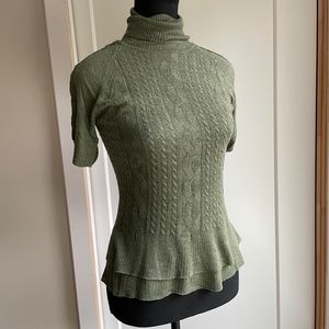 Soft fine knit short sleeve Retro Sweater